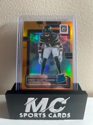 2022 Sauce Gardner Optic Orange Rated Rookie/199 front